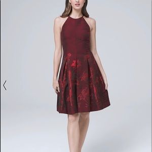 NWT WHBM floral jacquard fit and flare dress sz 12